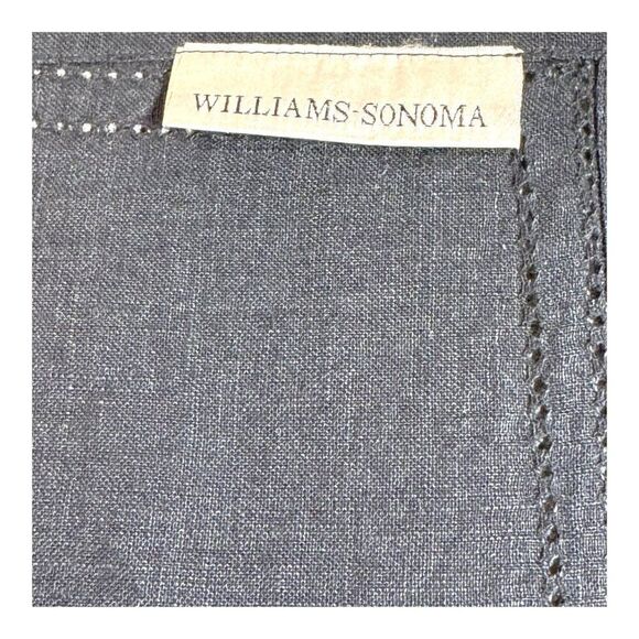 Williams-Sonoma Black Linen Napkin 100% Replacement Formal Dining Cut Out VTG - Picture 5 of 6